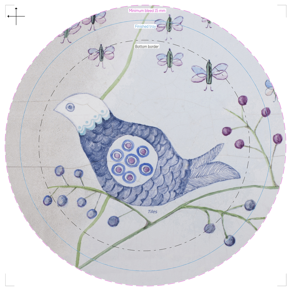 tray remembrance tiles round25cm
